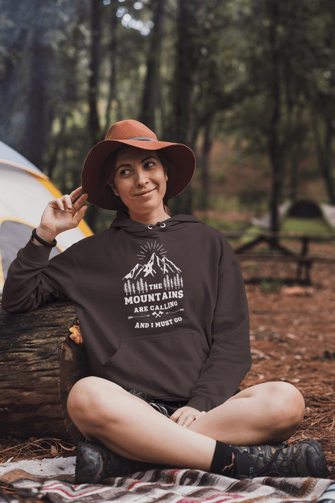 C & Win Sports The Mountains Are Calling Hoodie Dark Chocolate / S - C & Win Sports